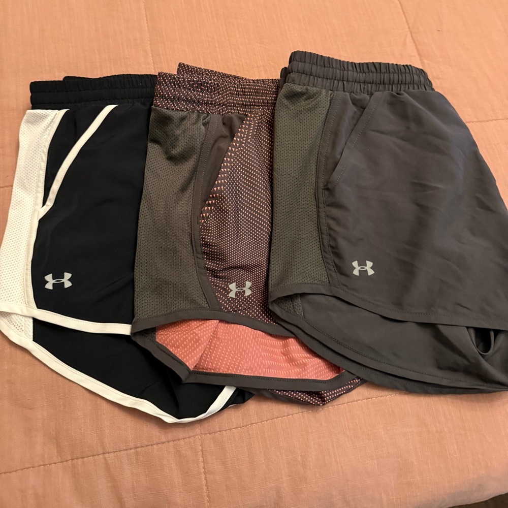 Under Armour Women's Athletic Shorts - Black, Coral, Gray